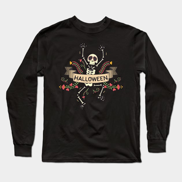 skull halloween Long Sleeve T-Shirt by Silemhaf